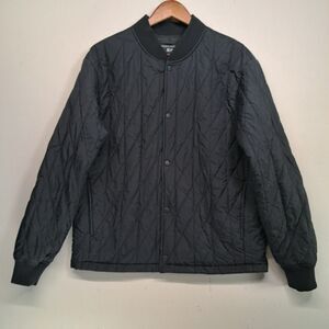 Uniqlo Warm Padded Jacket Small Black Quilted Puffer Bomber Full Snap Light